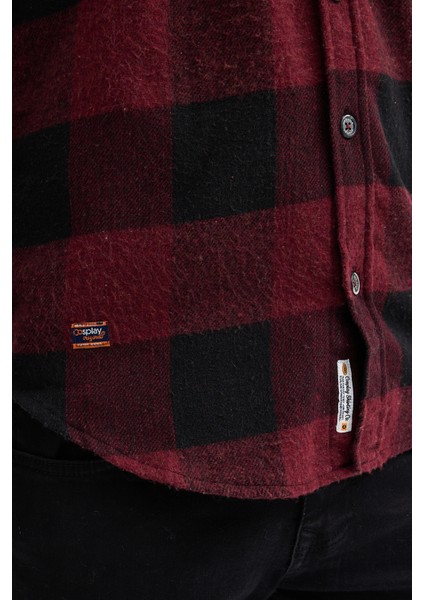 Erkek Rahat Kesim Ekose Oduncu Flanel Gömlek - Kalın %100 Pamuk Çift Cep Kışlık