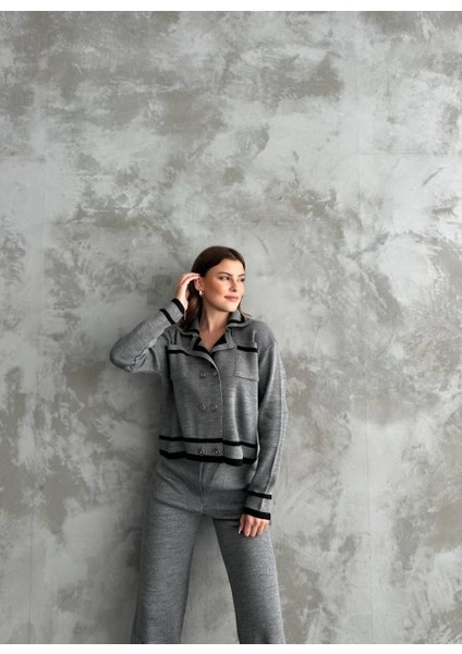 Şerit Detaylı Hırka Pantolon Ikili Takım modelleri