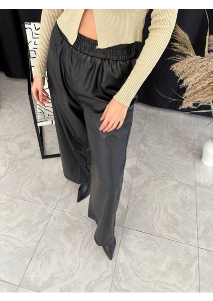 Deri Belden Lastikli Pantolon modelleri