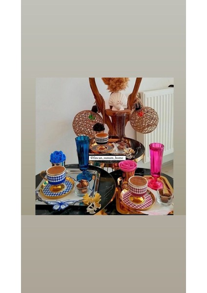 Kazayağı 6 Kişilik Fincan Takımı -Içi Gold 90 cc fiyatları