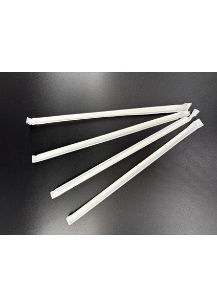 6*197 mm Beyaz Kağıt Pipet-Kağıt Sargılı 100'LÜ Paket
