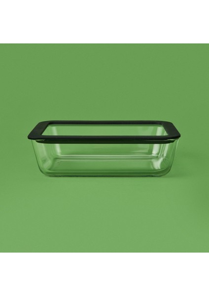 Silikon Kenarlı Cam Kapaklı Saklama Kabı - Siyah / Şeffaf - 1,4 Lt fiyatları