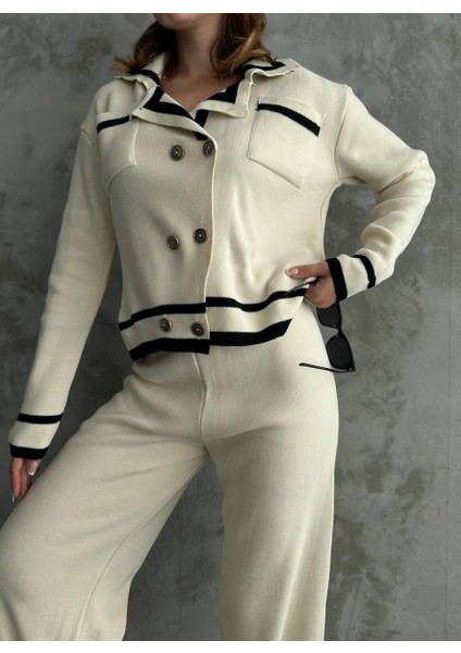 Şerit Detaylı Hırka Pantolon Ikili Takım modelleri