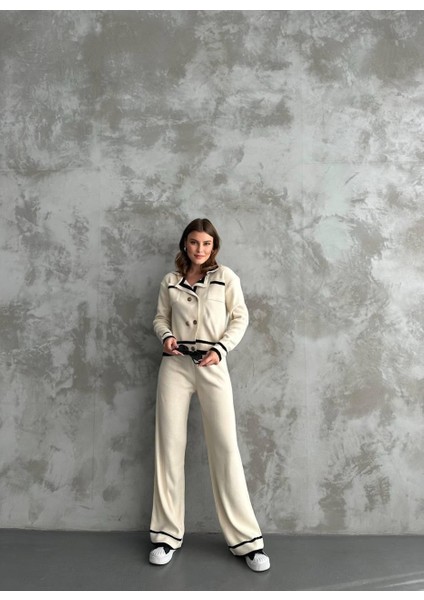 Şerit Detaylı Hırka Pantolon Ikili Takım fırsatları