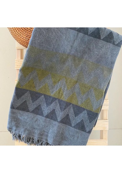 Zikzak Desenli Peştemal Plaj Havlusu 105X150CM %100 Pamuk fırsatları