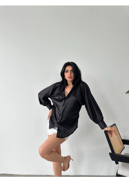 Dökümlü Saten Gömlek