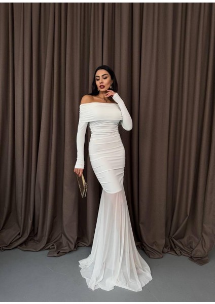 Tül Detaylı Straplez Elbise fırsatları