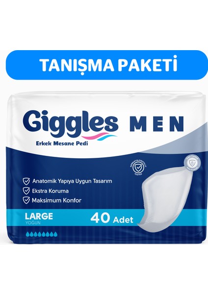 Yetişkin Erkek Mesane Pedi - L Beden - 2 Paket 40 Adet
