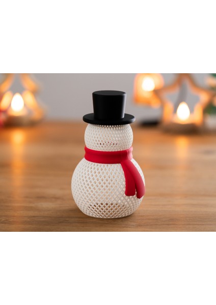 Kırmızı Atkılı Kardan Adam 3D Lamba – Yılbaşı Dekoru fiyatları