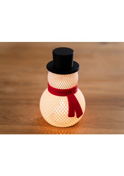 Kırmızı Atkılı Kardan Adam 3D Lamba – Yılbaşı Dekoru modelleri