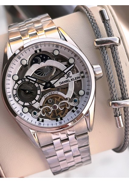 Otomatik Mekanizma Mehtap ve Güneş Kadranlı 2 Yıl Garantili Erkek Kol Saati OTM.113855.3