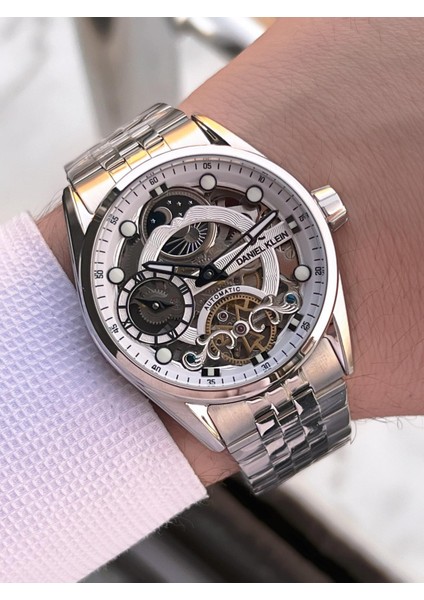 Otomatik Mekanizma Mehtap ve Güneş Kadranlı 2 Yıl Garantili Erkek Kol Saati OTM.113855.3 modelleri