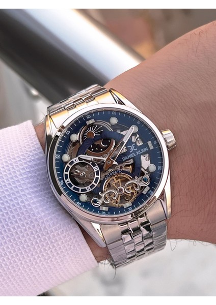 Otomatik Mekanizma Mehtap ve Güneş Kadranlı 2 Yıl Garantili Erkek Kol Saati OTM.13855.1 modelleri