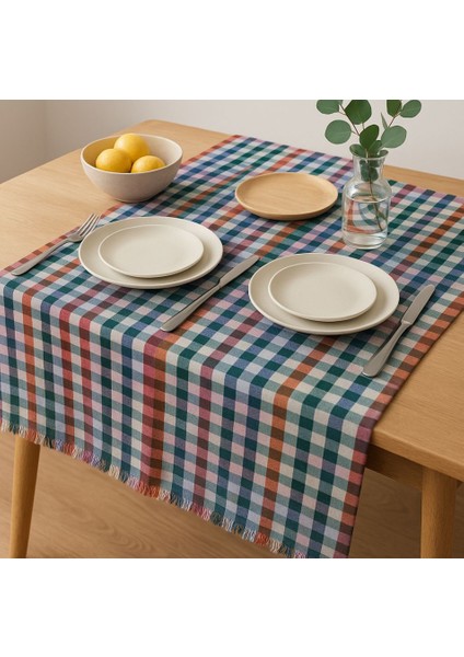 Çok Renkli Klasik Desen Masa Örtüsü / 160 x 160 cm / 2 Adet