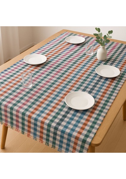 Çok Renkli Klasik Desen Masa Örtüsü / 160 x 160 cm / 2 Adet modelleri