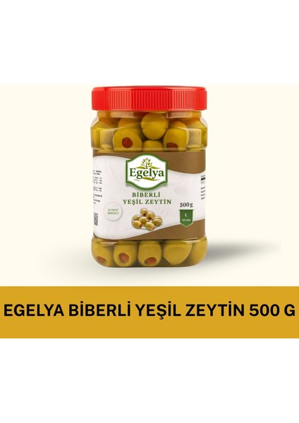 Biberli Yeşil Zeytin 500 G – Doğal Fermente, Katkısız, Ege Sofralarının Lezzeti
