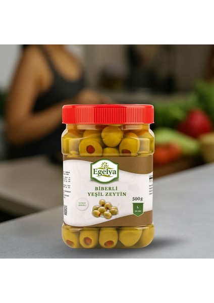 Biberli Yeşil Zeytin 500 G – Doğal Fermente, Katkısız, Ege Sofralarının Lezzeti fiyatları