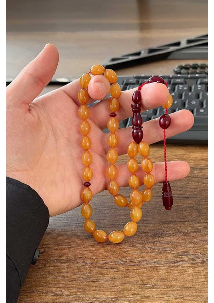 Şükrü Baba Atölyesinden Osmanlı Tarzı Sıkma Kehribar Tesbih