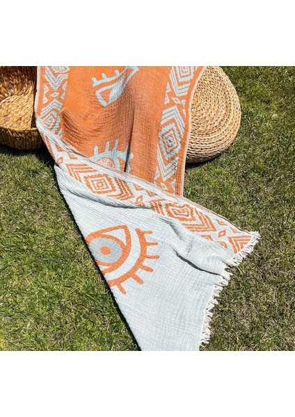 90X180 Çift Taraflı 3 Kat Müslin Göz Desenli Kilim Motifli P modelleri