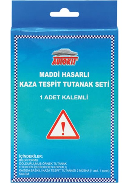 Kaza Tespit Tutanak Seti 2 Adet