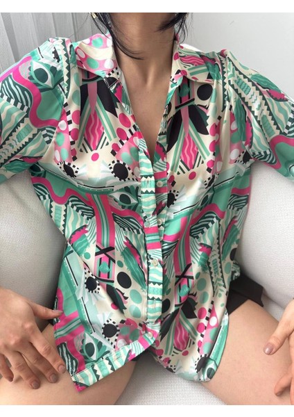 Desenli Oversize Gömlek modelleri