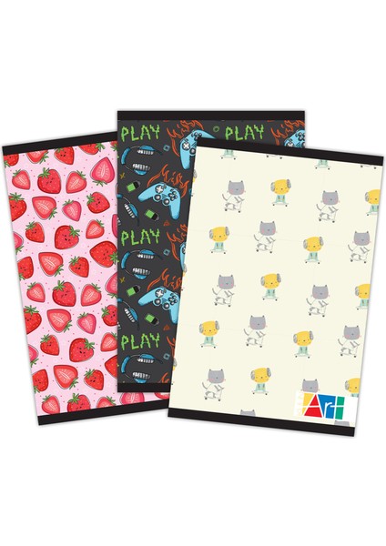 Kk Tel Dikişli Desenli Defter A4 60 Yaprak