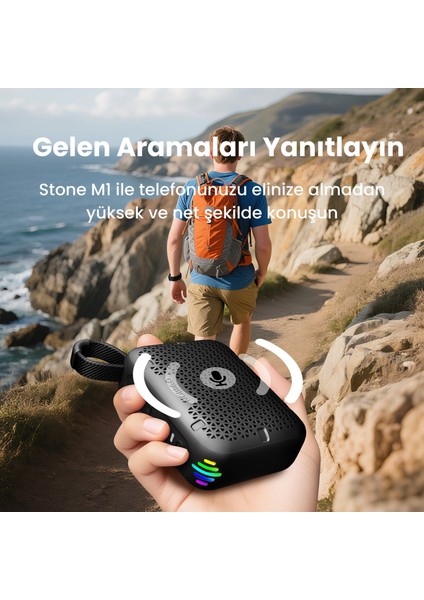 Nowgo Stone M1 5W Su Geçirmez Taşınabilir Bluetooth 5.4 Hoparlör Gri modelleri