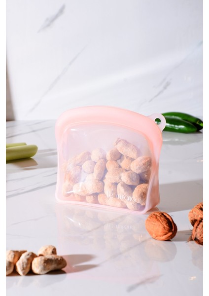 Sheer Hava Sızdırmaz Kilitli Silikon Saklama Torbası 300 ml | Pembe fiyatları