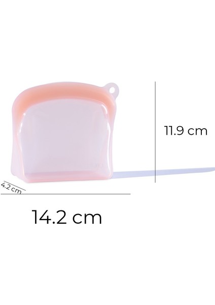 Sheer Hava Sızdırmaz Kilitli Silikon Saklama Torbası 300 ml | Pembe indirimleri