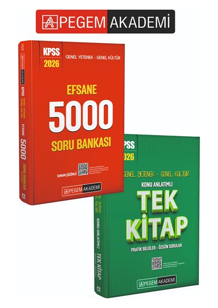 PEGEM AKADEMİ 2026 KPSS Genel Yetenek Genel Kültür Efsane 5000 Ta