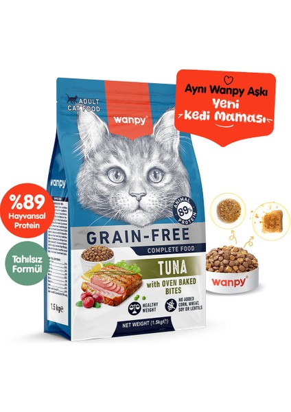 Tahılsız Ton Balıklı Yetişkin Kedi Maması 1,5 kg