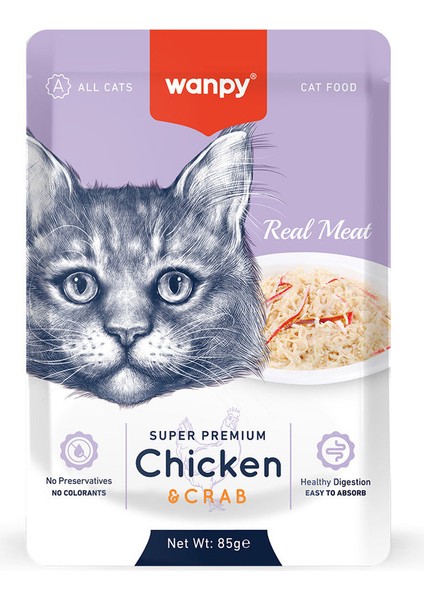 Pouch Tavuklu & Yengeçli Yaş Kedi Maması