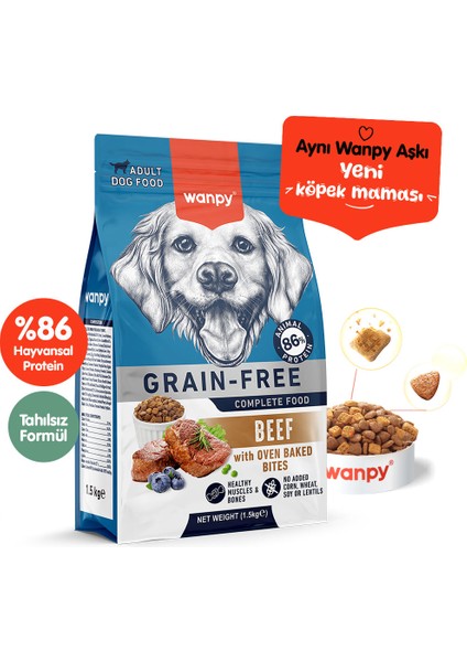 Tahılsız Sığır Etli Yetişkin Köpek Maması