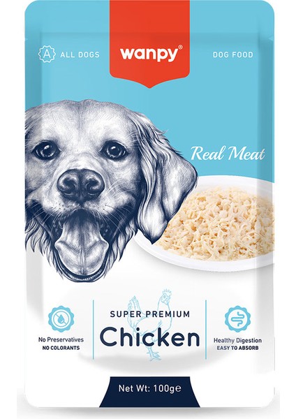 100g Pouch Tavuklu Yaş Köpek Maması 12 Adet