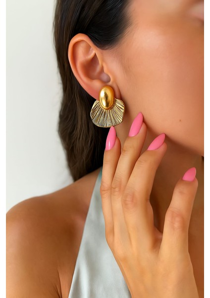 Çelik Kadın Yelpaze Küpe