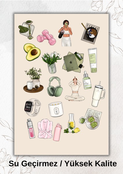 Gym, Pilates, Woman Sticker Ajanda Bullet Journal YRM059