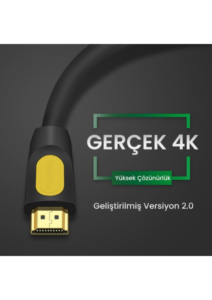 4K 60Hz 18Gbps HDR ARC HDCP Destekli HDMI 2.0 Kablo 5 Metre