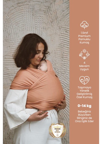Premium Esnek Wrap Sling ( Babysling - Sling - Babysling - Bebek Taşıma Şalı - Babywearing - Kanguru )