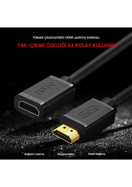 4K 60Hz Dişi Erkek HDMI 2.0 Uzatma Kablosu 2 Metre indirimleri