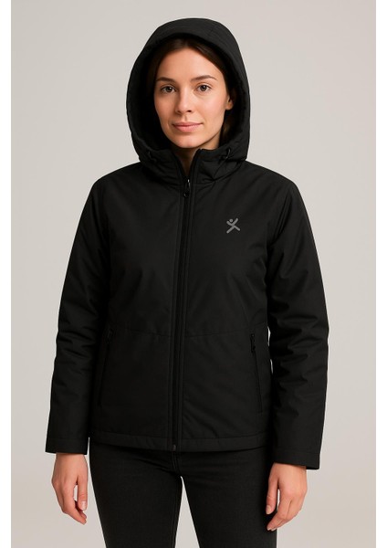 Kadın Kapüşonlu Şardonlu Paraşüt Mont – Su Geçirmez Fermuarlı Dış Giyim 1019 S indirimleri