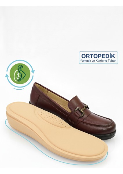 Kadın Hakiki Deri Ortopedik Kalın Topuklu Klasik Mevsimlik Ayakkabı NH24/K1072 indirimleri