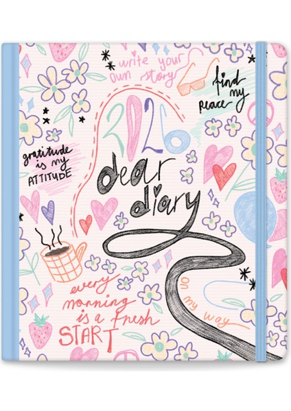 2026 Dikey Haftalık Ajanda 12 Aylık Sert Kapak 18 x 20 cm - Çok Renkli fırsatları