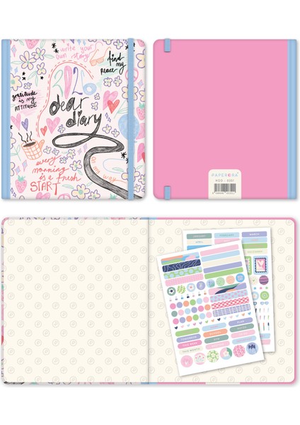 2026 Dikey Haftalık Ajanda 12 Aylık Sert Kapak 18 x 20 cm - Çok Renkli indirimleri