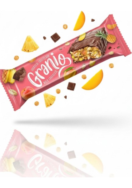Granıo Sutlu Çikolata Kaplamalı Yulaf Ezmeli Tropikal Meyveli Bar 40 gr x 12 Adet modelleri