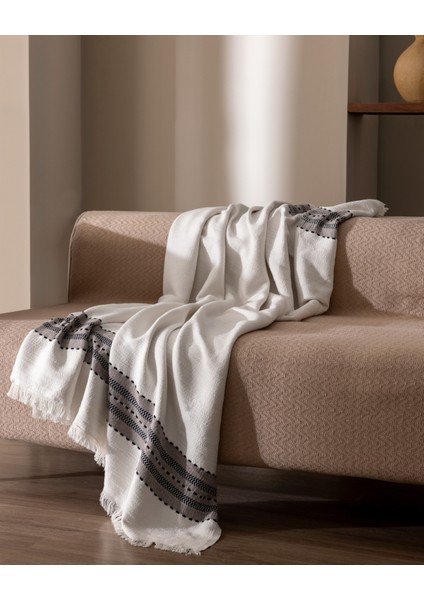 Flamme Koltuk Şalı - Ekru - 130X170 cm