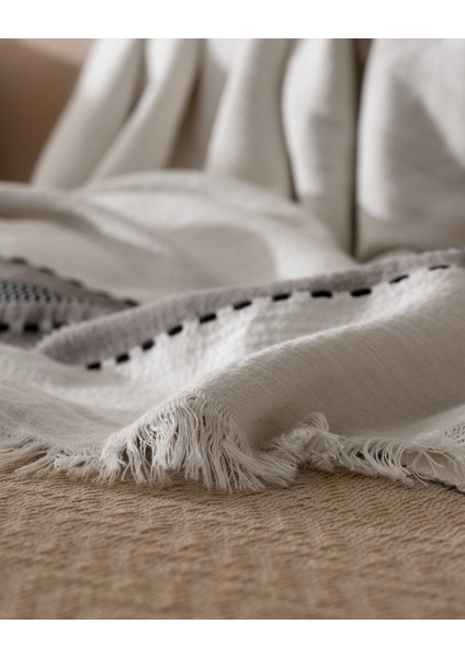 Flamme Koltuk Şalı - Ekru - 130X170 cm fırsatları