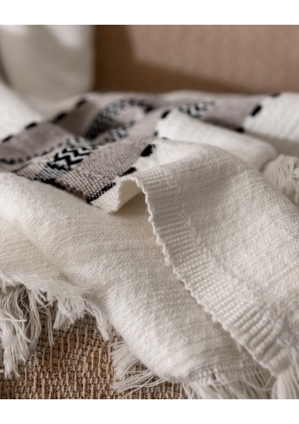 Flamme Koltuk Şalı - Ekru - 130X170 cm