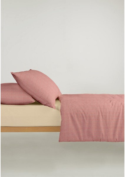 Chıc %100 Pamuk Ranforce Akay Kırmızı Ipliği Boyalı Nevresim Takımı Tek Kişilik - 160X220 cm fırsatları