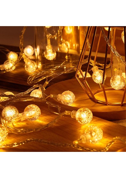 5 M 28 LED Kristal Top Gün Işığı – Şeffaf Kablo – Fişli Eklemeli fiyatları