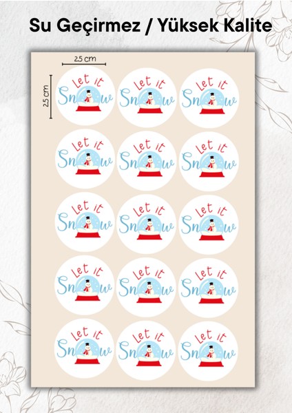 Yılbaşı Sticker 15 Adet Yüksek Kalite Su Geçirmez YRM099